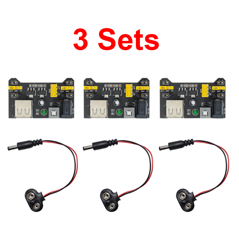 Breadboard 400 Point - 3 Sets 3.3V 5V MB102 Solderless