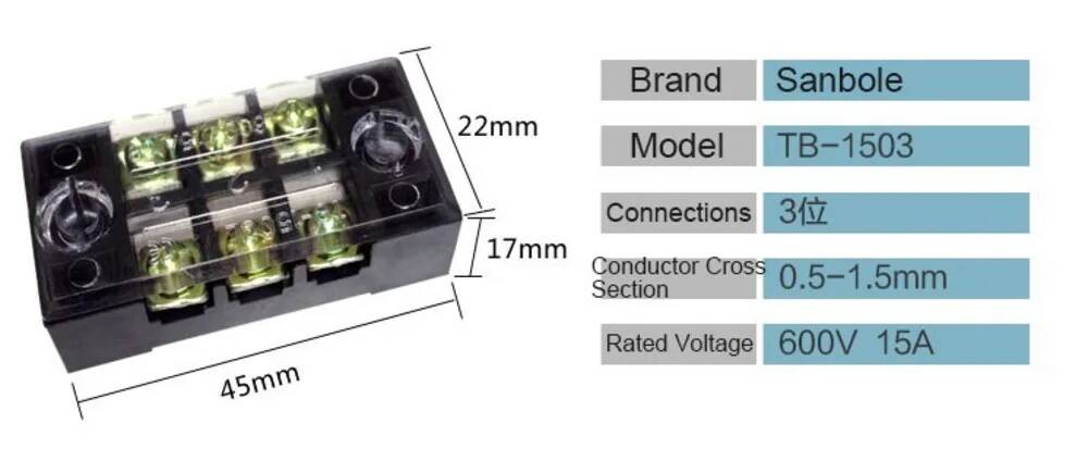 10pcs Dual Row Copper TB-1503  - Screw Terminal Block ulasan dan harga